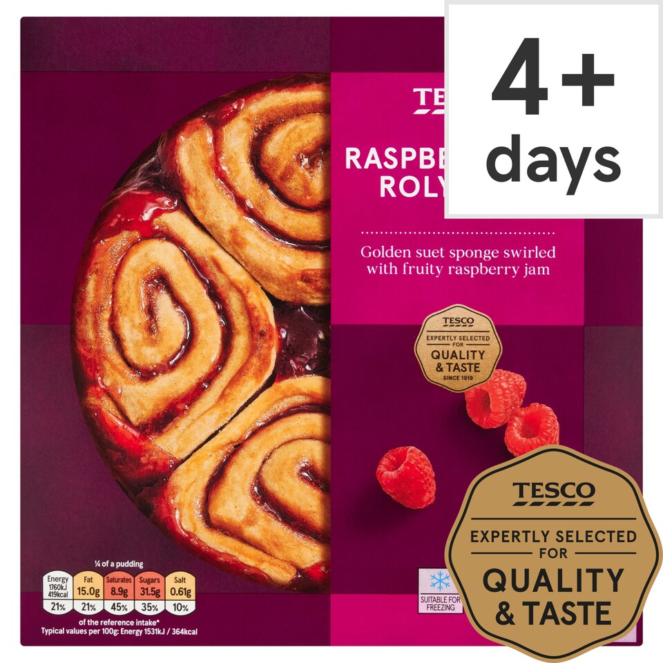 Tesco Raspberry Jam Roly Poly 460G