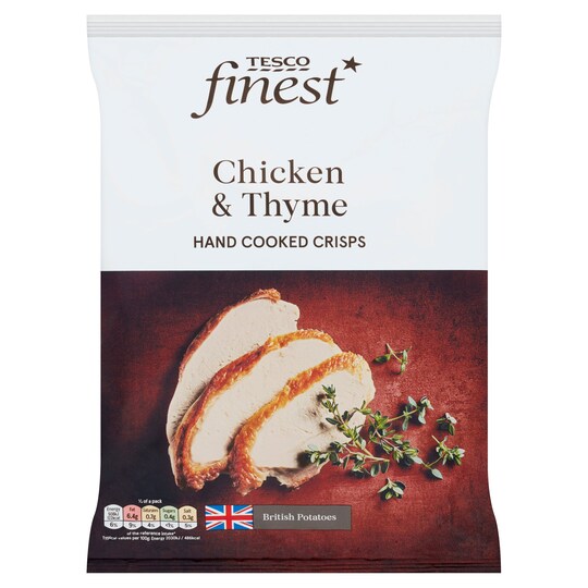 Tesco Finest Chicken & Thyme Handcooked Crisps 150G Tesco Groceries