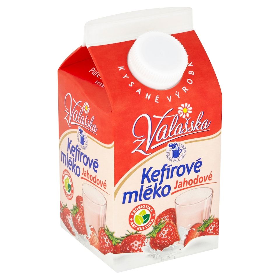 Obrázek 1 pro produkt Mlékárna Valašské Meziříčí Kefírové mléko jahodové 450g