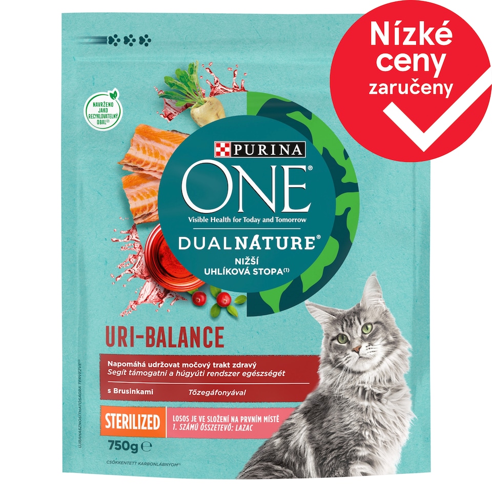 PURINA ONE DualNature URI-BALANCE Sterilised s lososem a brusinkami 750g