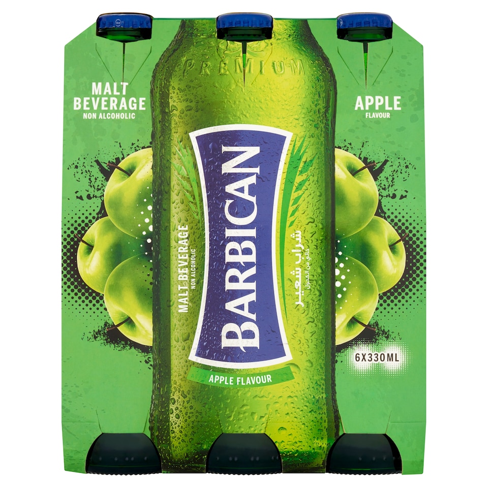 BARBICAN MALT BEVERAGE NON ALC APPLE 6 X 330ML