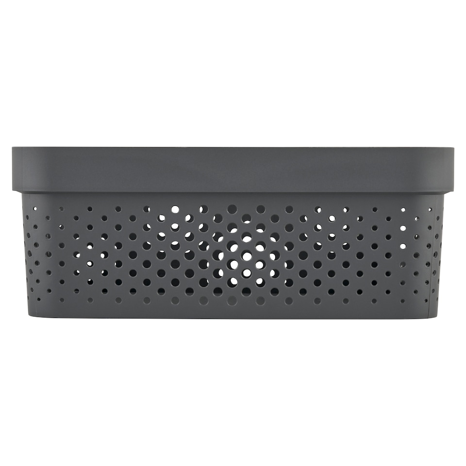 Curver Infinity Box Dots Grey Basket 35.6 x 26.6 x 13.6 cm 11 L