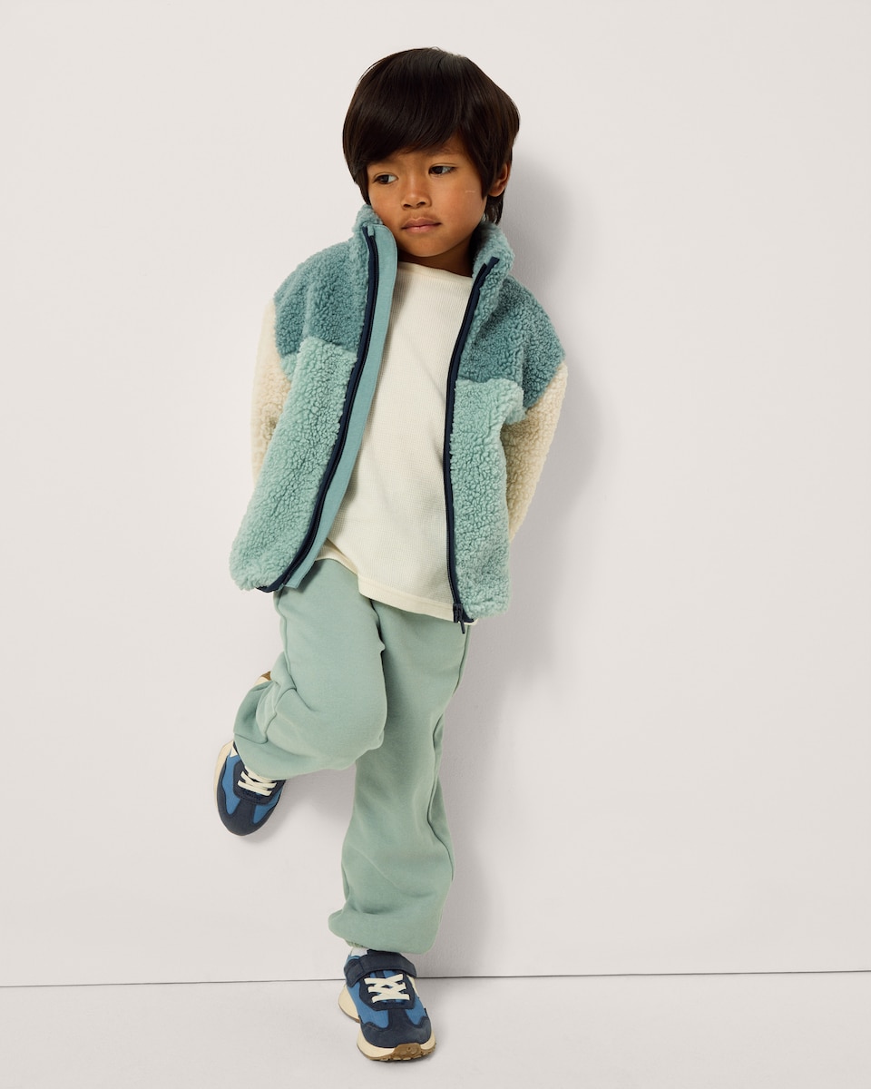 image 1 of F&F Boys Cotton Rich Joggers in Green