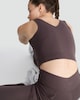 image 1 of F&F Active Quick Dry Ribbed Crop Top in Brown