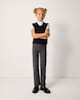 image 1 of F&F Girls School 2 Pack Cotton Rich Straight Leg Trousers in Grey