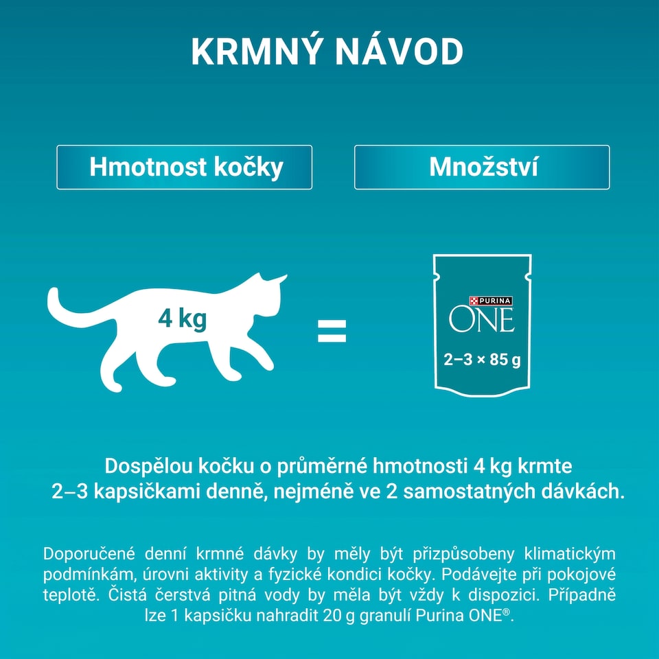 Obrázek 1 pro produkt Purina ONE Sterilised kapsičky pro kočky kuře, hovězí ve šťávě 4 x 85g