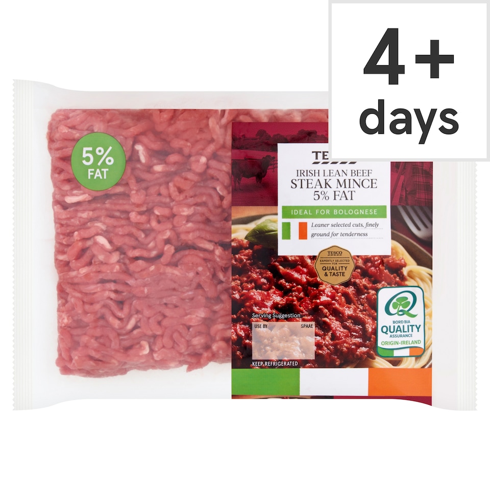 Tesco Irish Lean Beef Steak Mince 5% Fat 450g