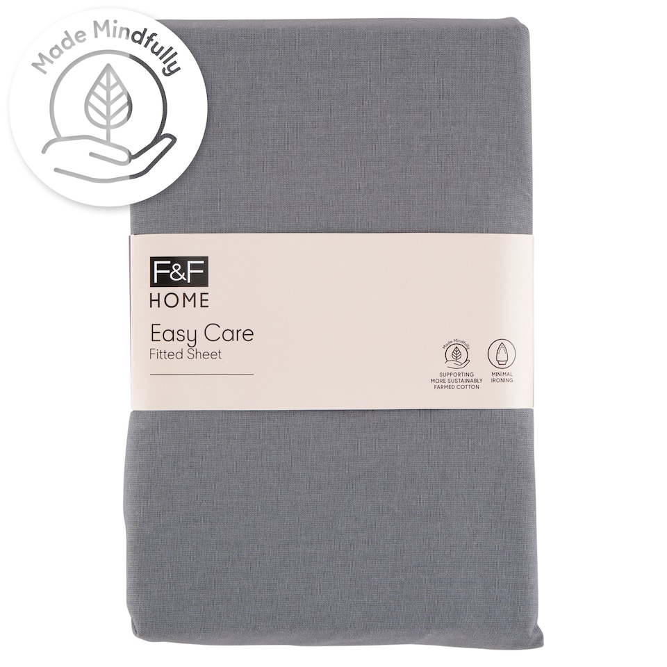 F&F Home Easy Care Grey gumis lepedő 100 x 200 x 25 cm