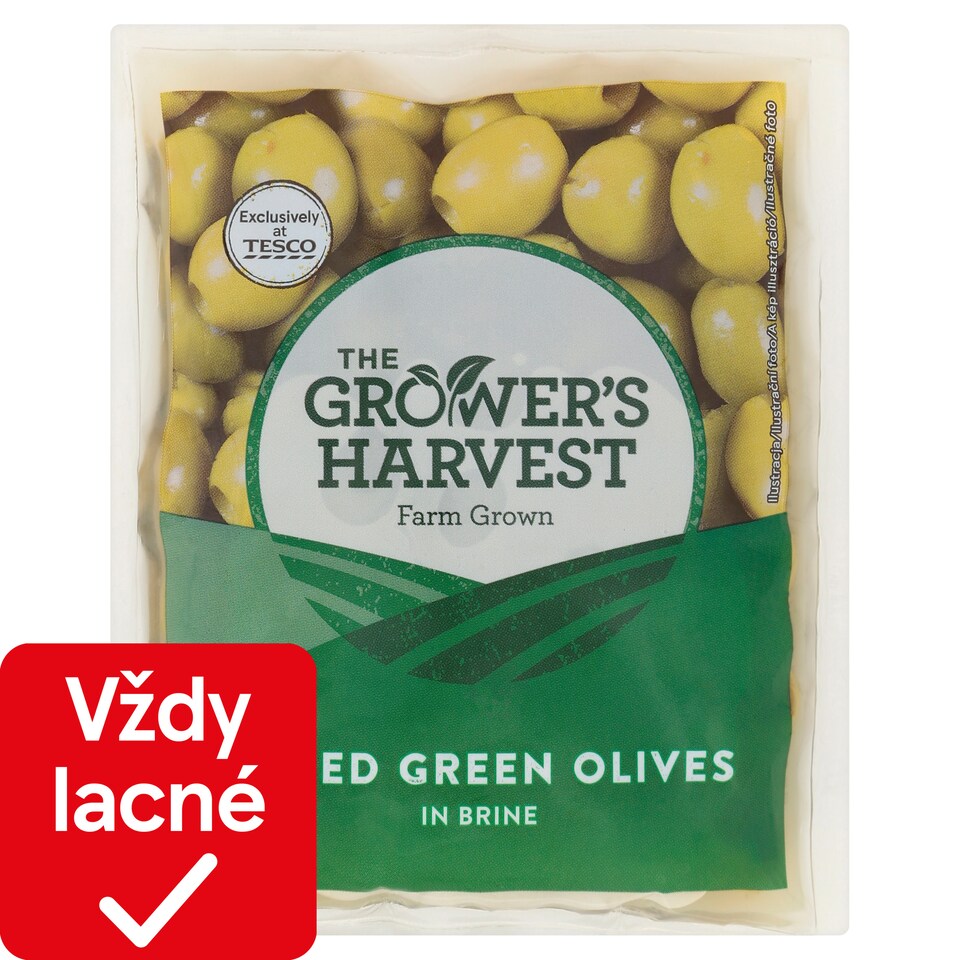 The Grower's Harvest Pitted Green Olives in Brine 195 g
