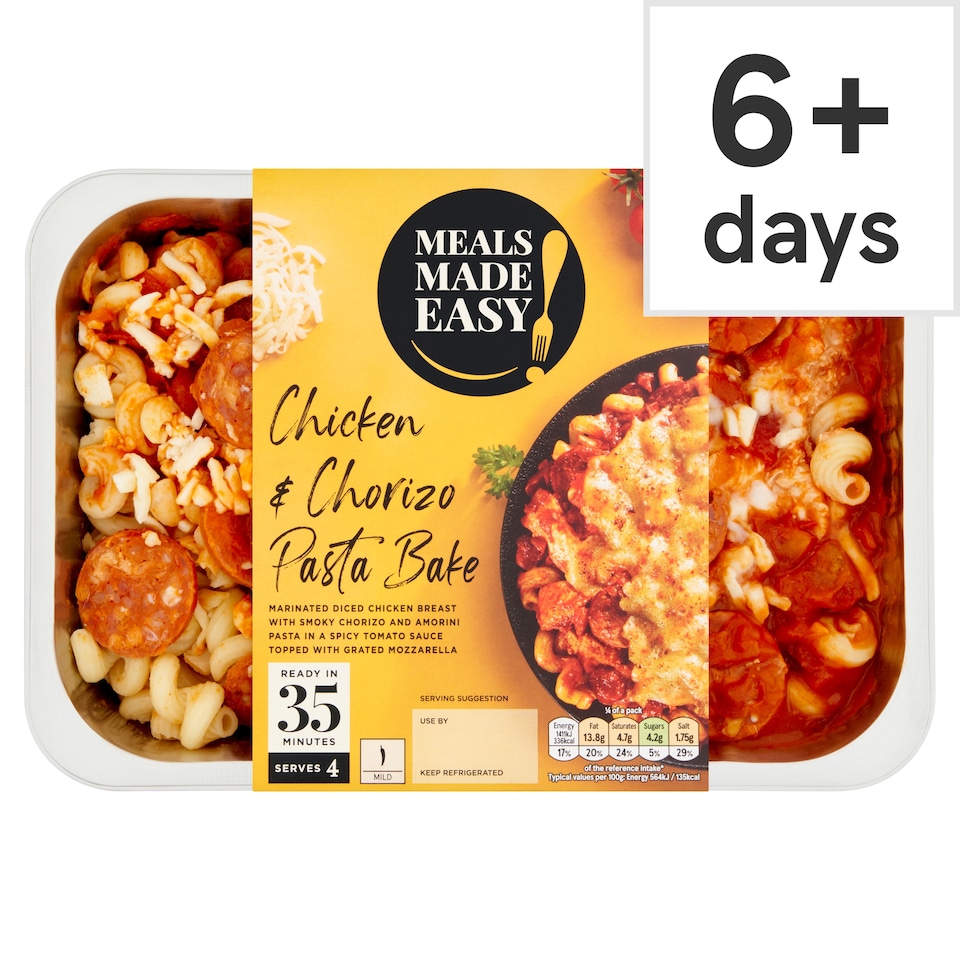 Tesco Meals Made Easy Chicken And Chorizo Pasta Bake 1Kg