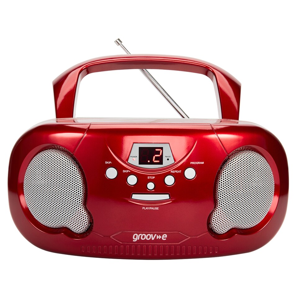 Groov-E Boombox Radio Cd Player Red