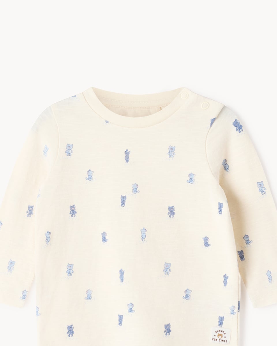 image 1 of F&F Baby 3-Pack Pure Cotton Bear Tops in Multi