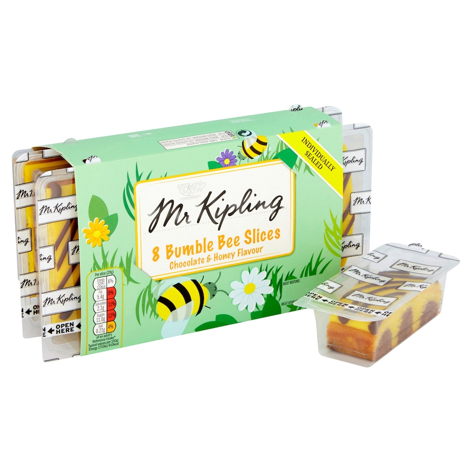 image 1 of Mr Kipling 8 Bumble Bee Chocolate & Honey Slice