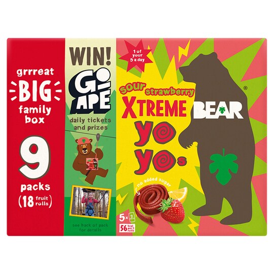 Bear Yoyo Sours Strawberry & Apple 180G Tesco Groceries
