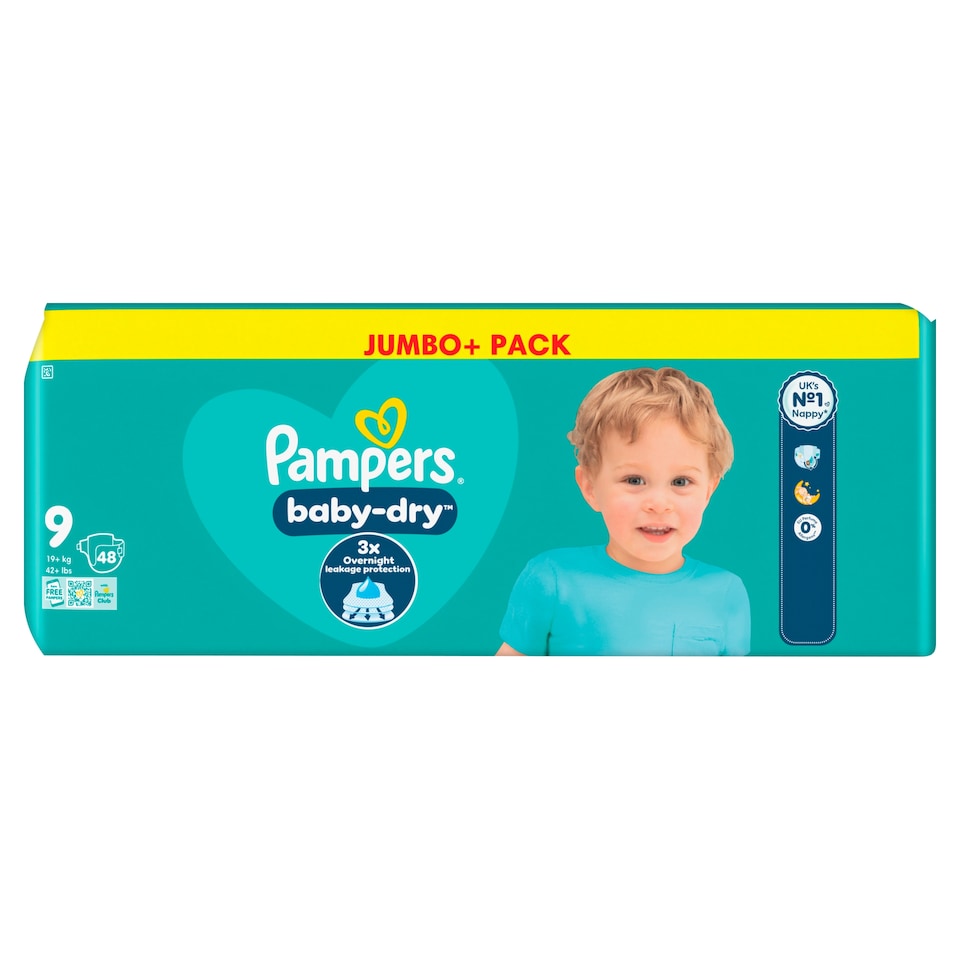image 1 of Pampers Baby Dry Taped Size 9 Jumbo Pack 48 Nappies