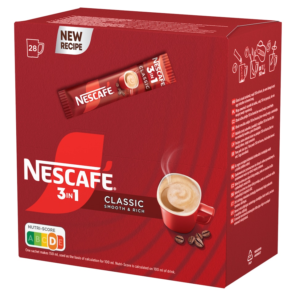 NESCAFÉ 3in1 Classic Smooth & Rich azonnal oldódó kávéspecialitás 28 x 15,5 g (434 g)  1. kép