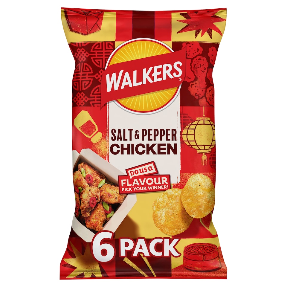 image 1 of Walkers Do Us a Flavour  Salt & Pepper Chicken Multipack Crisps 6x25g
