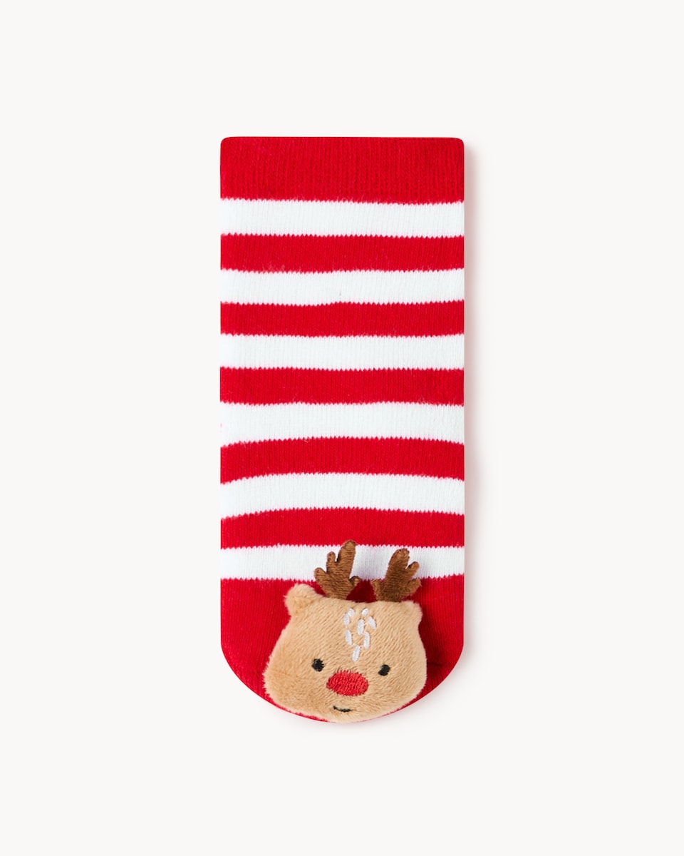 Christmas Baby Cotton Rich Reindeer Ankle Socks in Multi