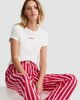 image 2 of F&F Pure Cotton Stripe Print Pyjama Bottoms in Red