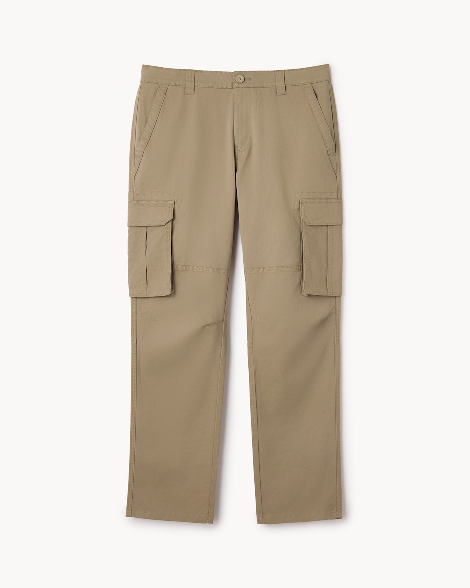 image 1 of F&F Cotton Rich Cargo Trousers in Stone