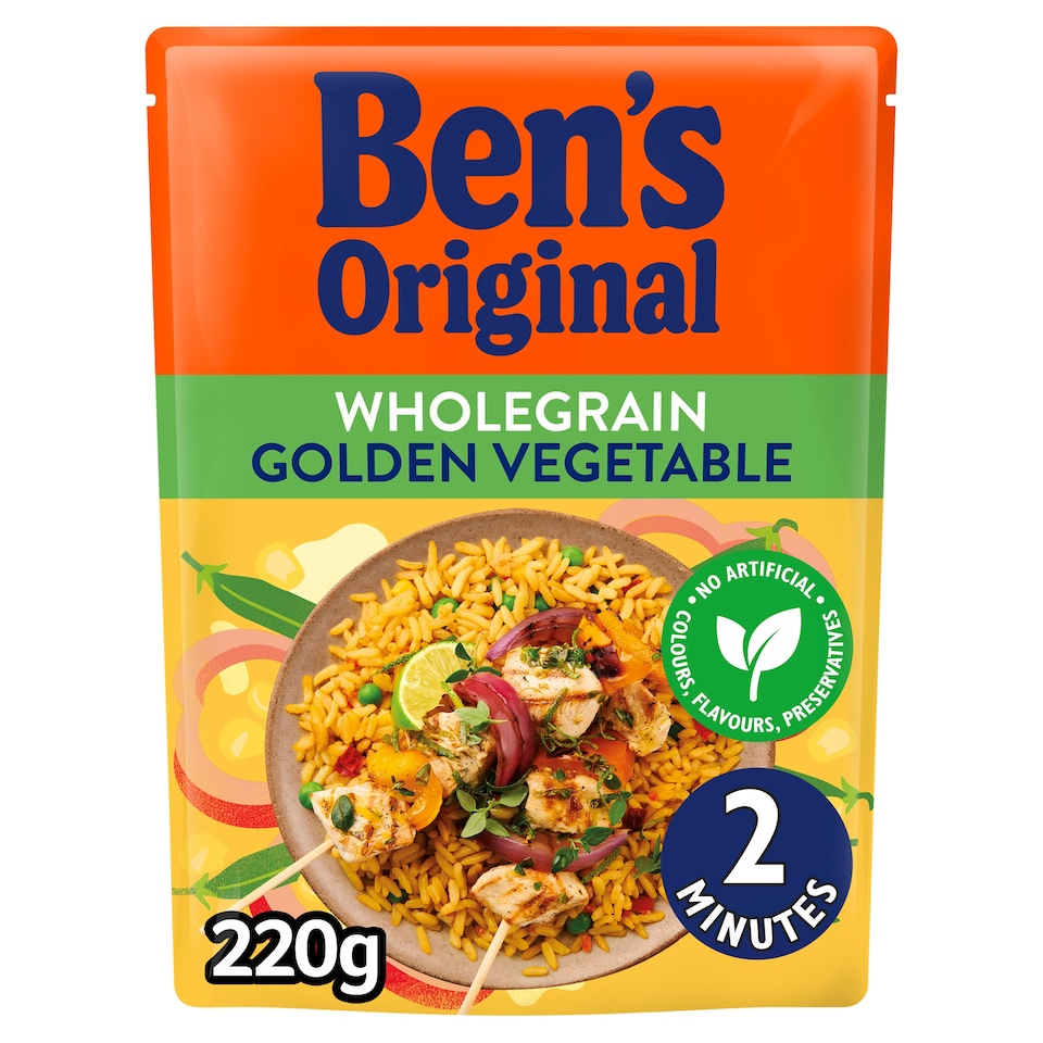 image 1 of Bens Original Wholegrain Golden Vegetable Microwave Rice 220g