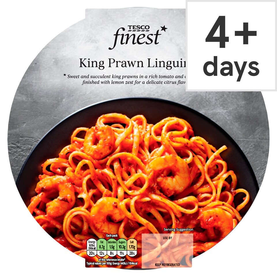 Tesco Finest King Prawn Linguine 400G Tesco Groceries