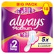 image 1 of Always Platinum Long 18 Sanitary Pads With Wings Size 2