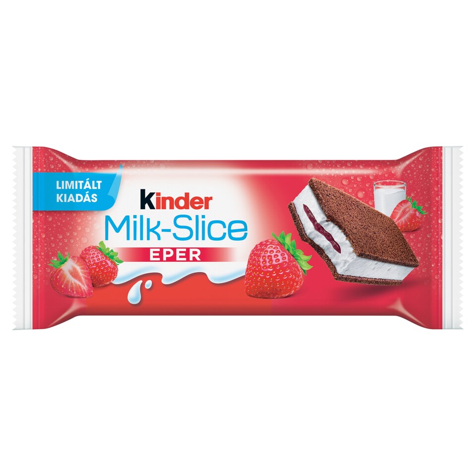 Kinder tejes krémmel töltött sütemény, epres készítménnyel 28 g