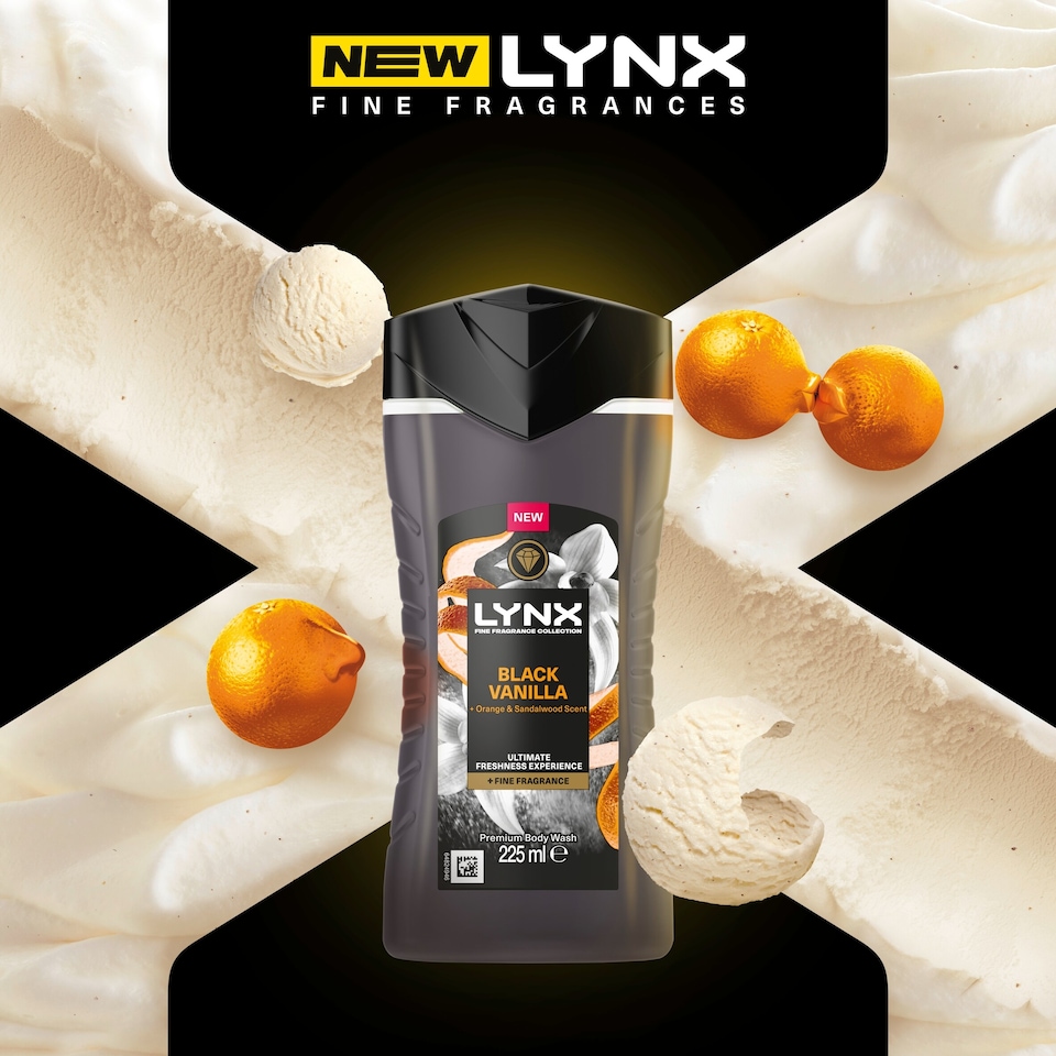 image 1 of Lynx Fine Fragrance Black Vanilla Bodyspray & Bodywash Gift Set