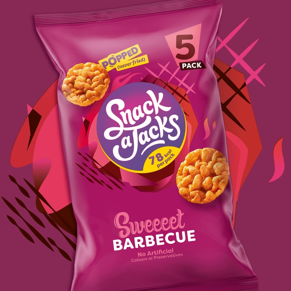 image 1 of Snack a Jacks Sizzling Barbecue Rice Cakes Multipack Snacks 5x19g