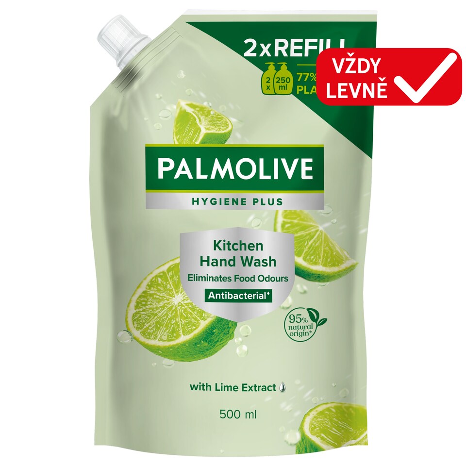Obrázek 1 pro produkt Palmolive Hygiene+Kitchen tekuté mýdlo s přírodní antibakteriální složkou náhradní náplň 500 ml