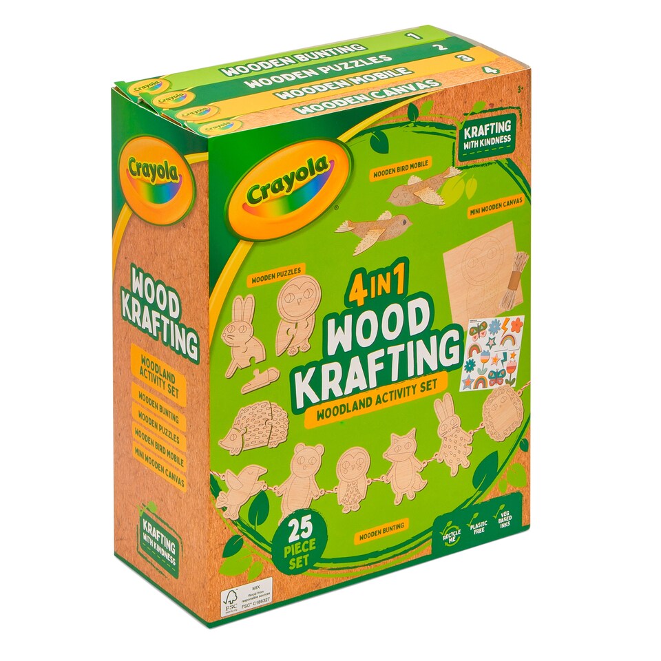 image 1 of Crayola 4 in 1 Wood Krafting - Woodland Activity Set