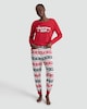 image 2 of F&F Pure Cotton Christmas Crew Top and Joggers Pyjamas in Red