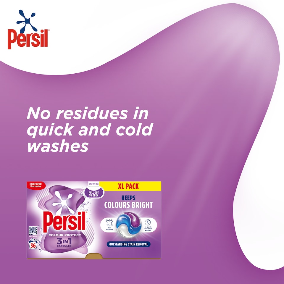 image 1 of Persil Colour Protect 3 in 1 Laundry Washing Detergent Capsules 36 Washes 759.6g