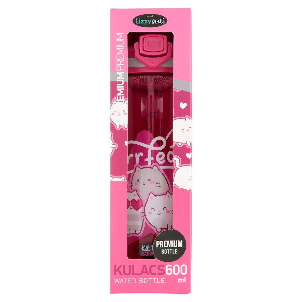 Lizzy Card Lizzy Suli Kit Tok Stars Purrfect Premium Water Bottle 250 x 65 x 65 mm 600 ml