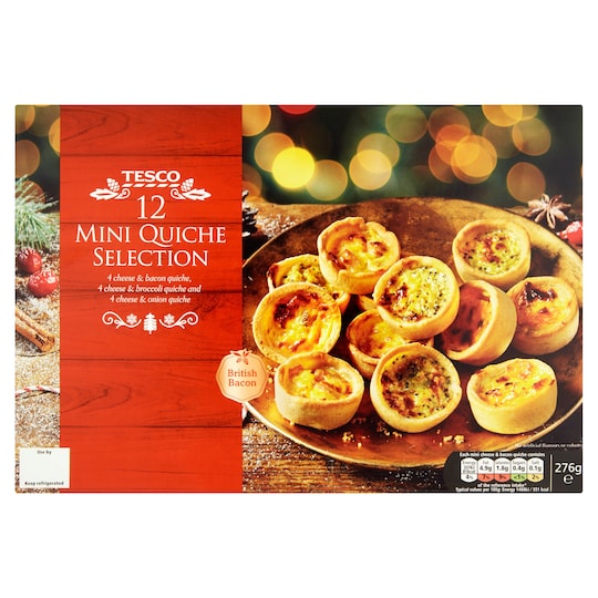 Tesco 12 Mini Quiche Selection 276G Tesco Groceries
