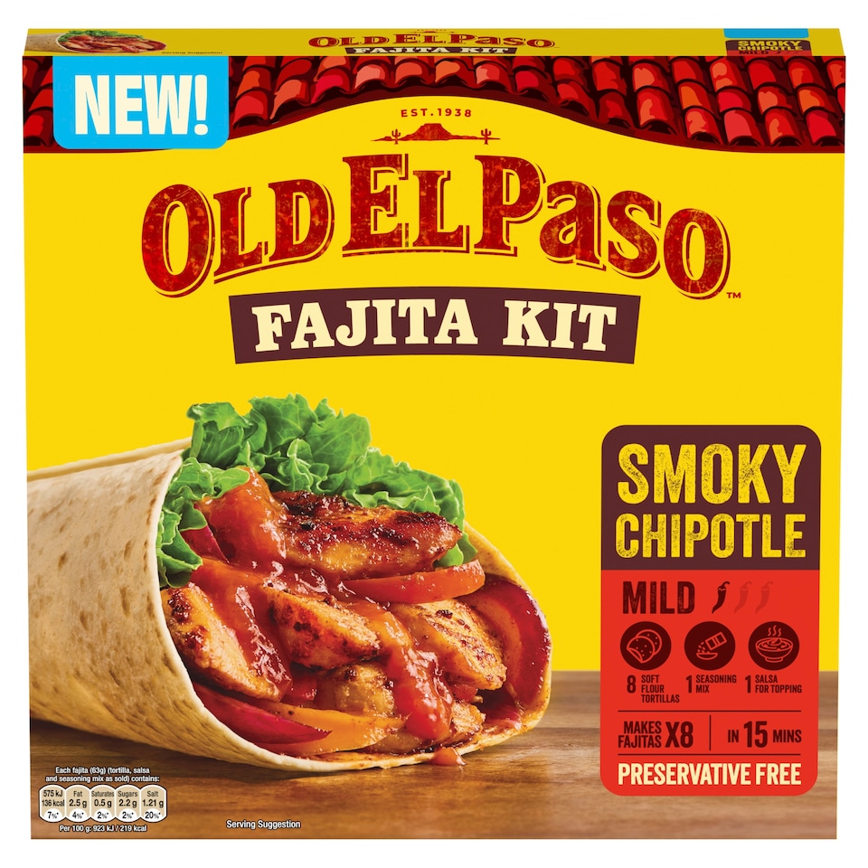 Old El Paso Smoky Chipotle Fajita Kit 500g