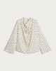 image 4 of F&F Satin Polka Dot Blouse in Cream