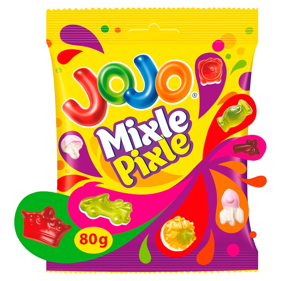 JOJO Mixle Pixle želé bonbóny s ovocnými příchutěmi 80g