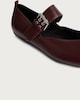 image 3 of F&F Buckle Strap Mary Jane Ballet Flats in Burgundy