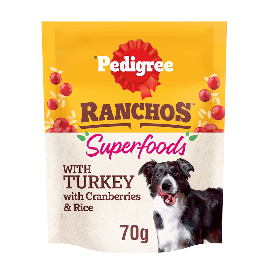 image 1 of Pedigree Ranchos Superfoods Dog Food Treat with Turkey 70g
