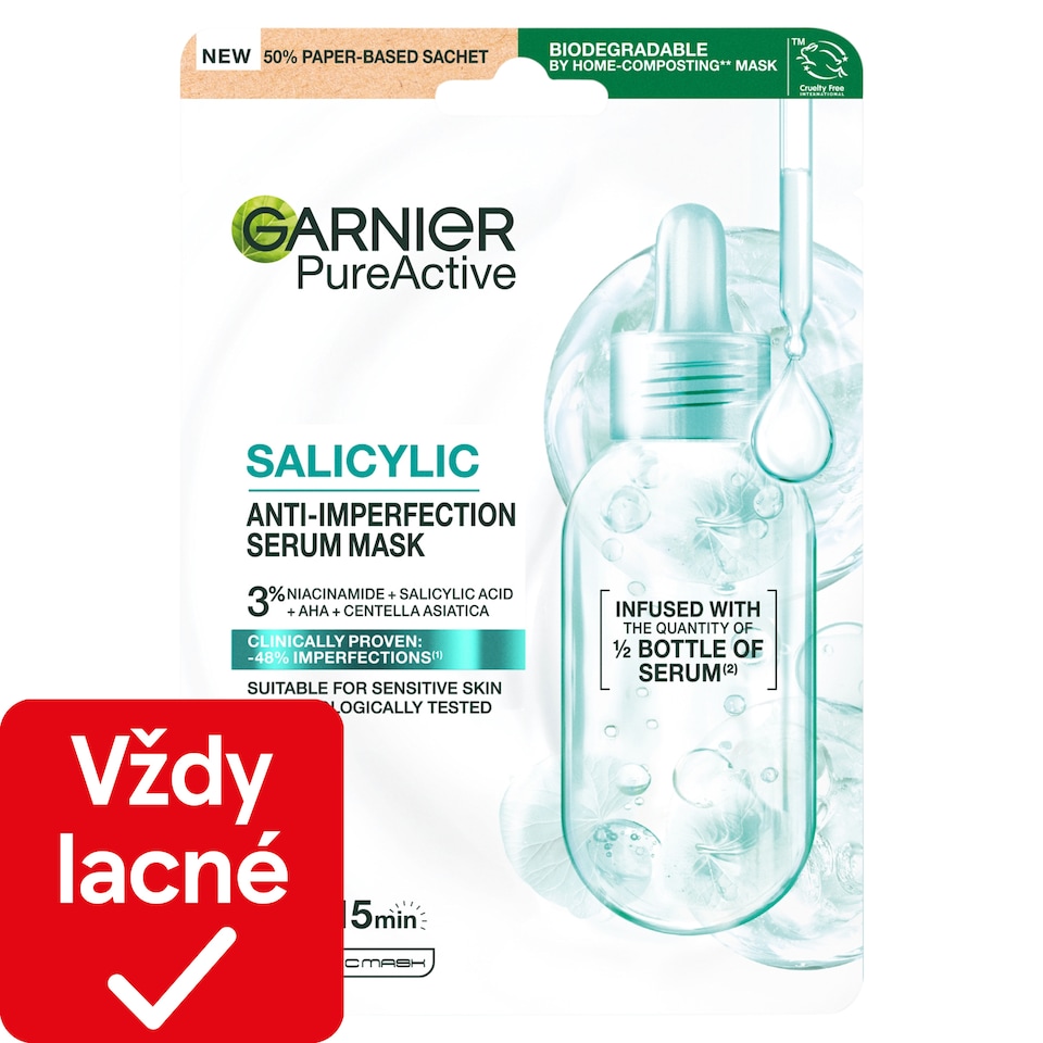 Garnier Pure Active Salicylic textilná maska proti nedokonalostiam 23 g