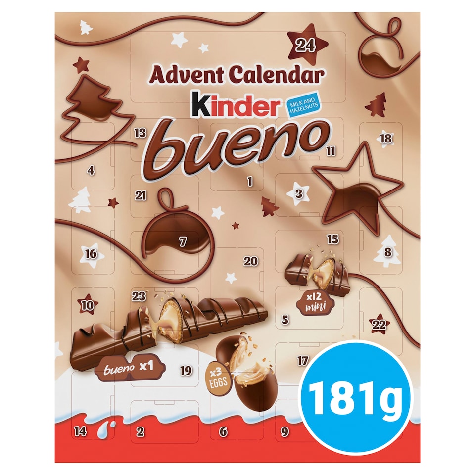 Kinder Bueno Milk and Hazelnuts Chocolate Advent Calendar 181g