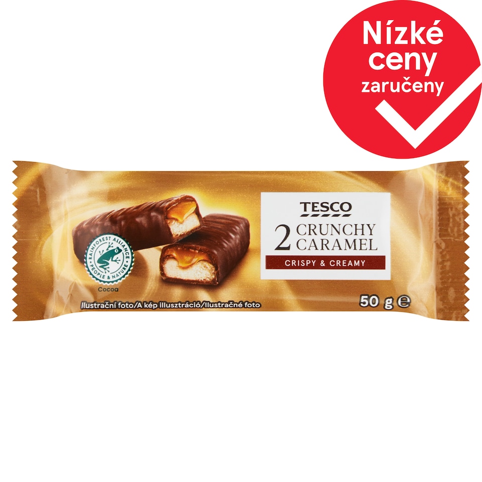 Tesco Sušenka s karamelem obalená v mléčné čokoládě 50g