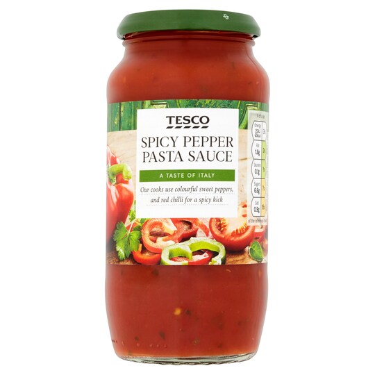 Tesco Pasta Sauce Spicy With Peppers 500G Tesco Groceries