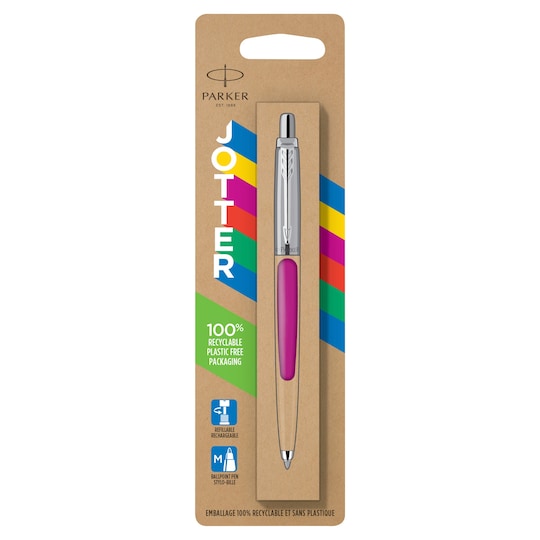Parker Jotter Ballpoint Pen, Magenta, Medium Point, Blue Ink Tesco