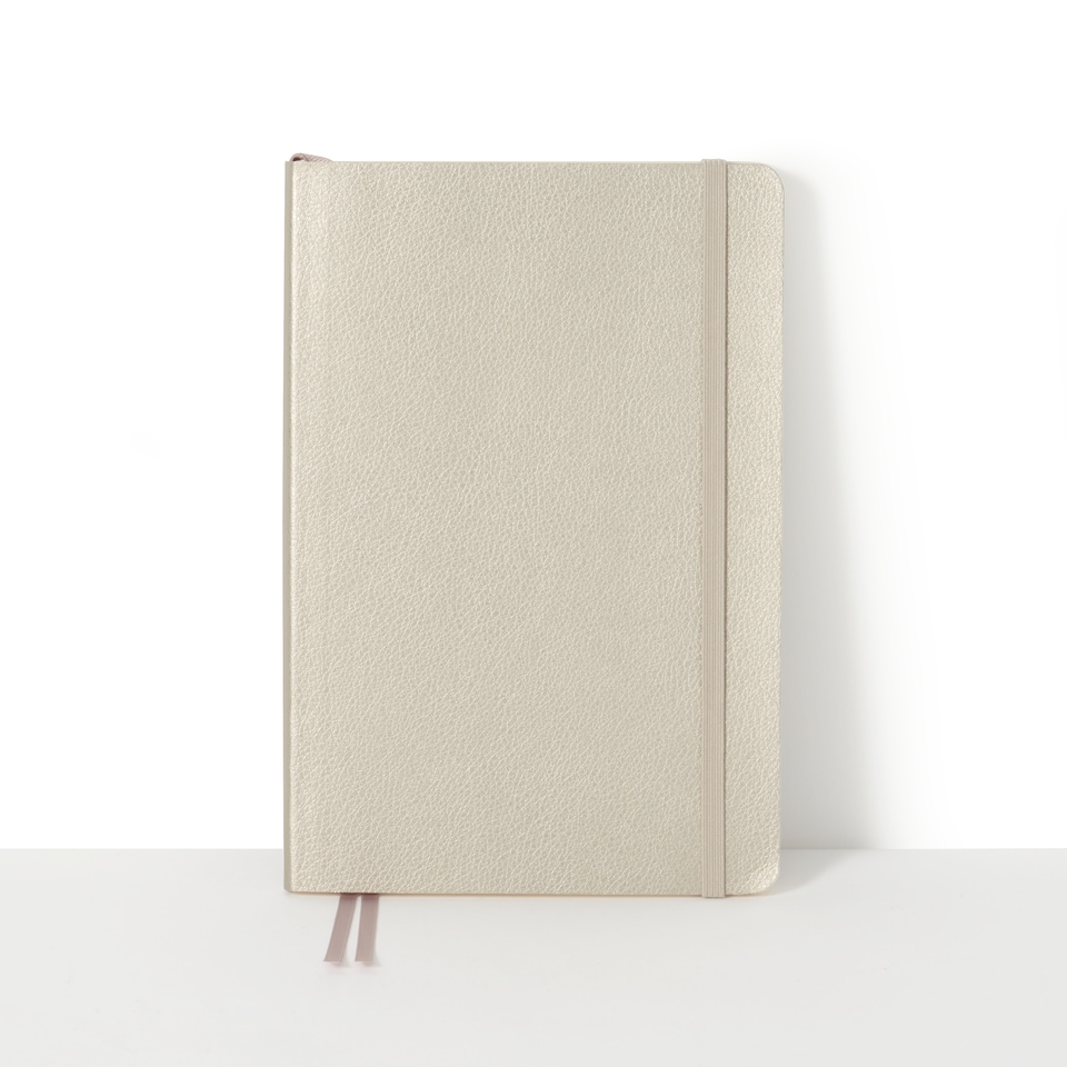 image 1 of Agenzio Soft Touch Medium Ruled Notebook Gold 