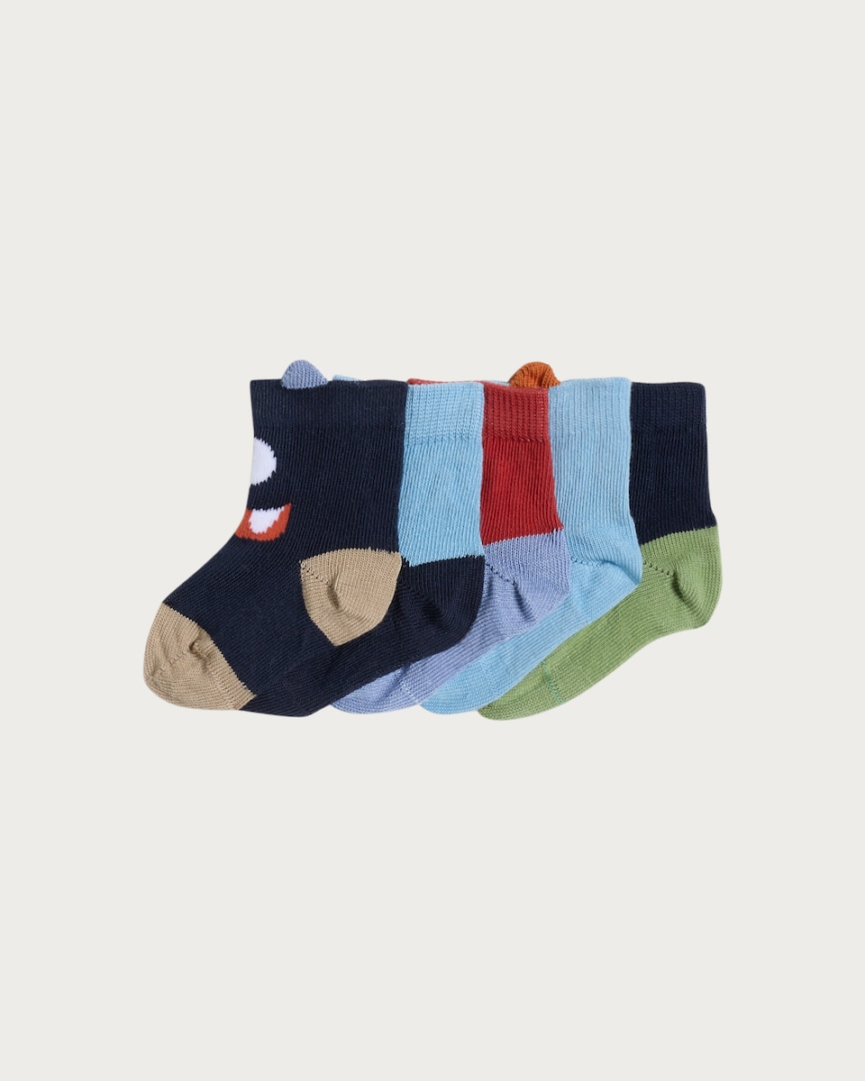 F&F Baby 5-Pack Face Socks in Multi