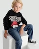 image 1 of  Stranger Things x Squishmallow Hellfire Club Sweatshirt in Black