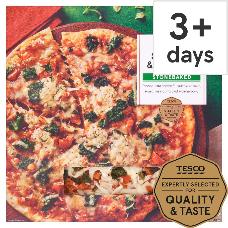 Tesco Stonebaked Spinach & Ricotta Pizza 314G Tesco Groceries